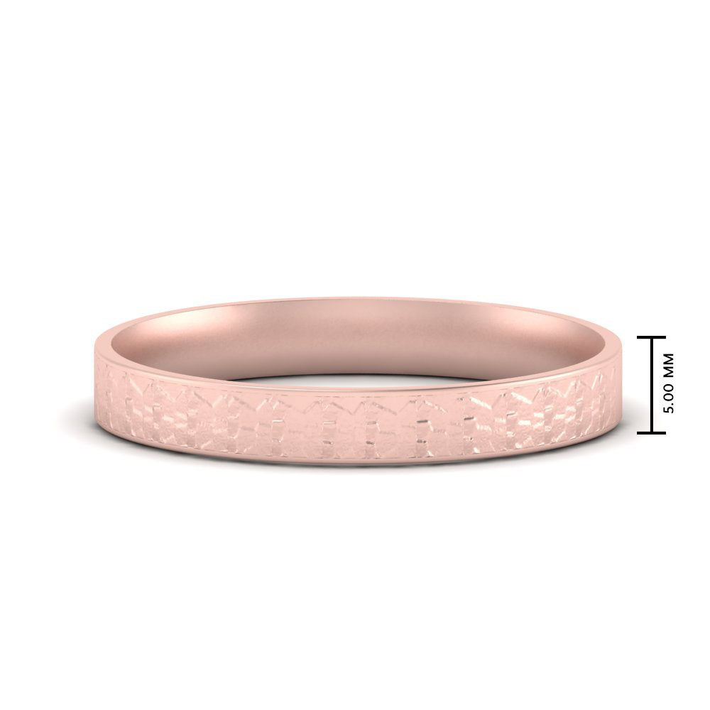 Unique Rock Textured Mens Wedding Band Fascinating Diamonds