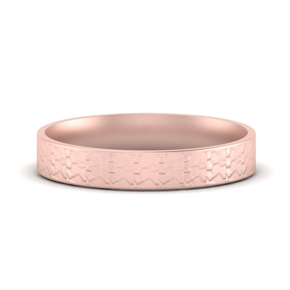 Unique Rock Textured Mens Wedding Band Fascinating Diamonds