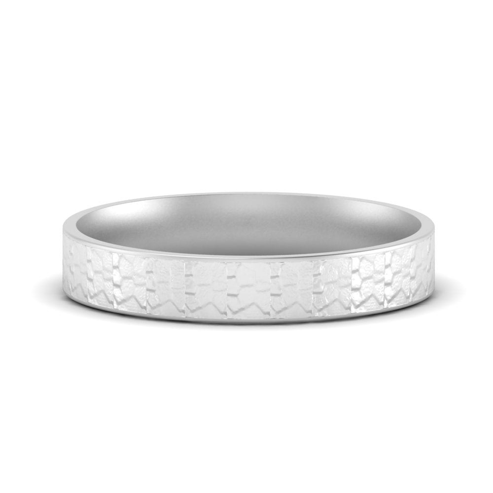 Unique Rock Textured Mens Wedding Band Fascinating Diamonds