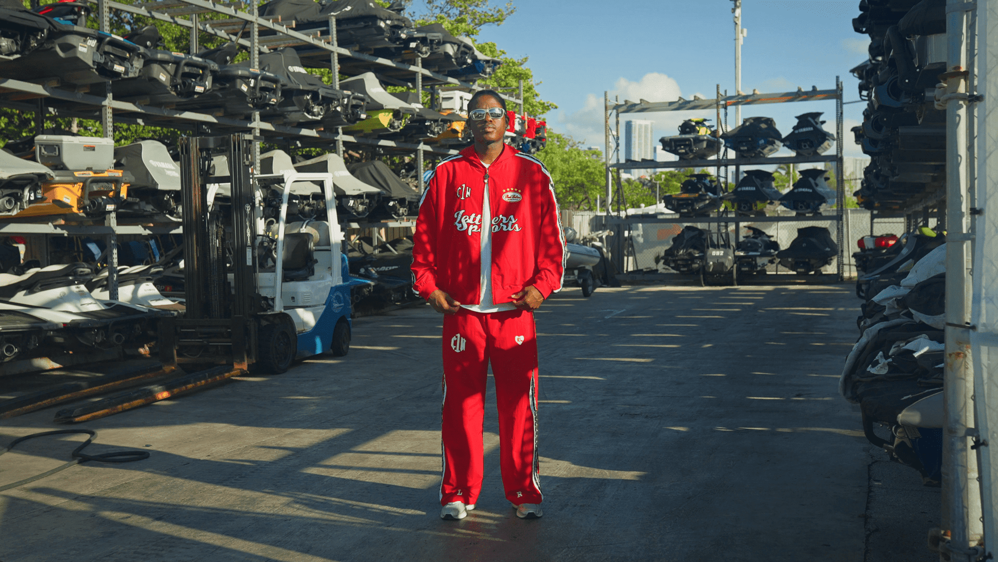 Red Letters x Cam Newton Rhinestone Hoodie - Red Denim Exchange