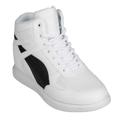 CALTO - H71903 - 3.8 Inches Taller (White/Black) Tallmenshoes.com