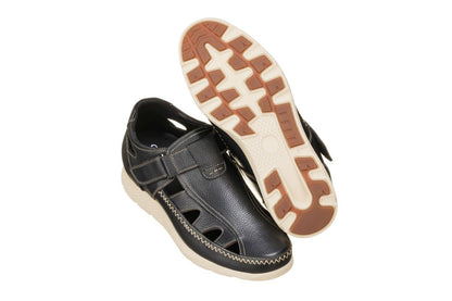 CALTO - K2132 - 2.8 Inches Taller (Black) - Fisherman Sandal Lightweight Tallmenshoes.com