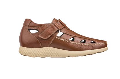 CALTO - K2133 - 2.8 Inches Taller (Brown) - Fisherman Sandal Lightweight Tallmenshoes.com