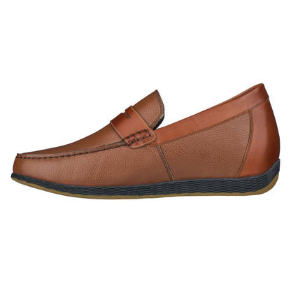 CALTO Lightweight Brown Penny Loafers - 2.4 Inches - S1092 Tallmenshoes.com