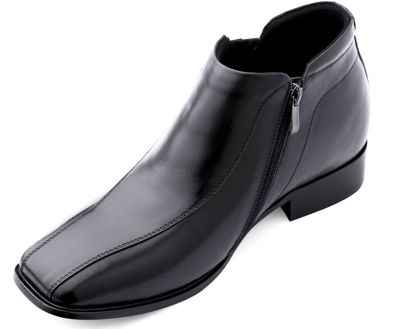 CALDEN - K99805 - 3.2 Inches Taller (Black) Zipper Boots Tallmenshoes.com