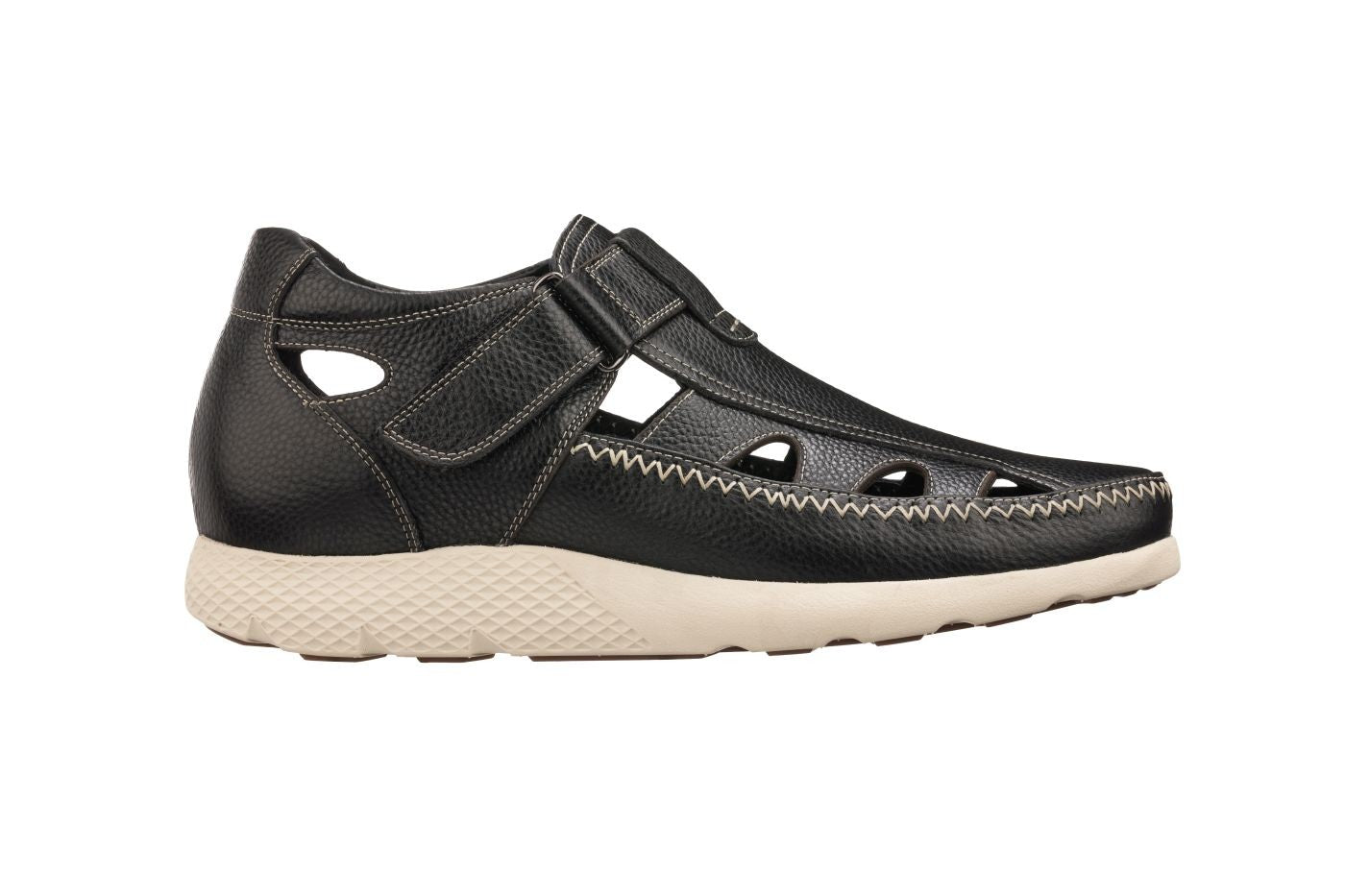 CALTO - K2132 - 2.8 Inches Taller (Black) - Fisherman Sandal Lightweight Tallmenshoes.com