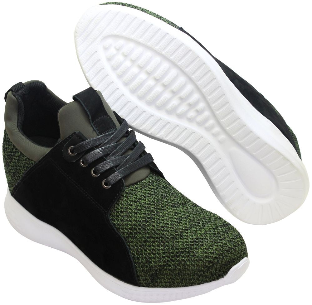 CALTO - H71921 - 3.2 Inches Taller (Army Green) - Super Lightweight Tallmenshoes.com