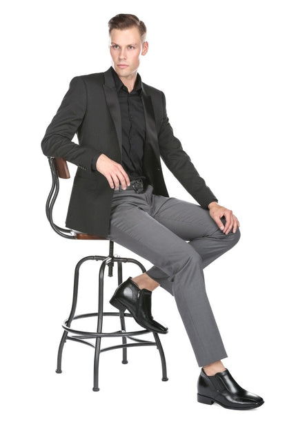 CALDEN - K99805 - 3.2 Inches Taller (Black) Zipper Boots Tallmenshoes.com