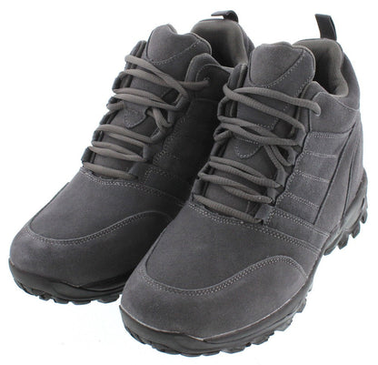 CALTO - H0032 - 4 Inches Taller (Grey) - Hiking Style Boots Tallmenshoes.com