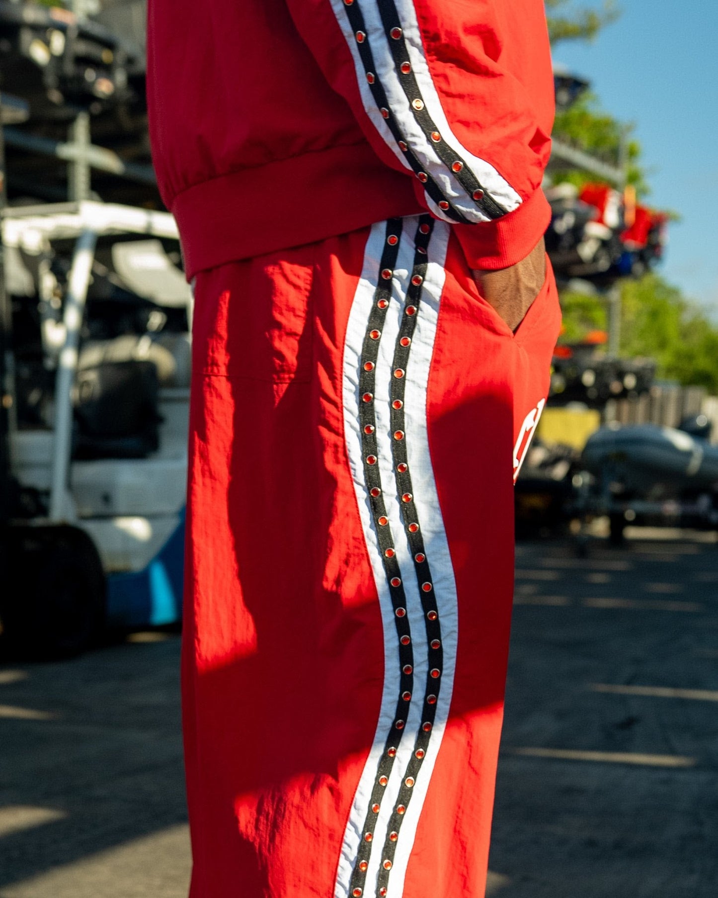 Red Letters x Cam Newton Rhinestone Hoodie - Red Denim Exchange