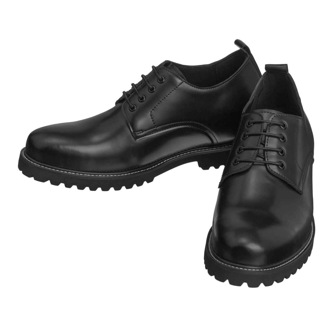 CALTO S9118 - 3" Taller Black Leather Elevator Work Shoes Tallmenshoes.com