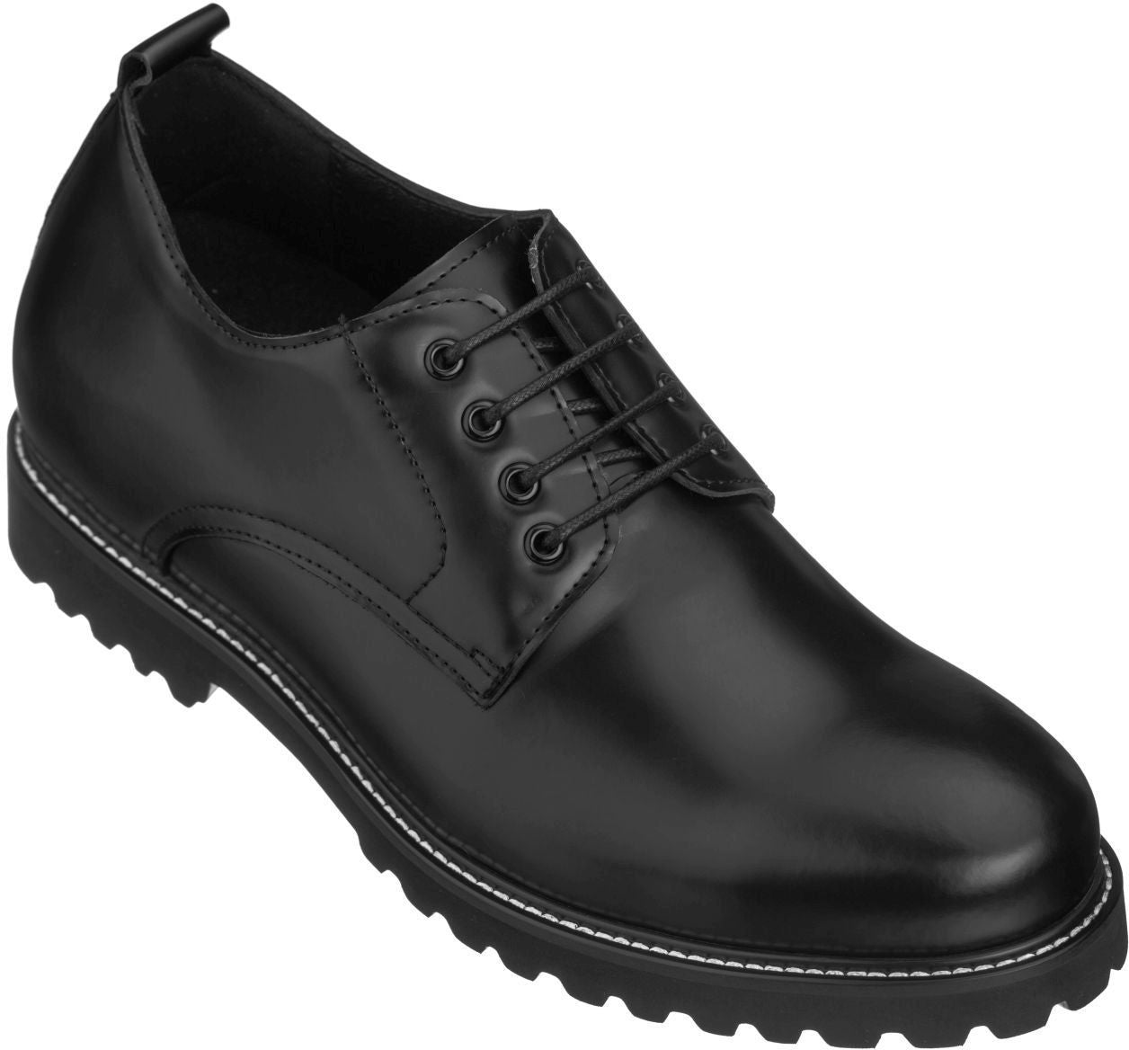 CALTO S9118 - 3" Taller Black Leather Elevator Work Shoes Tallmenshoes.com