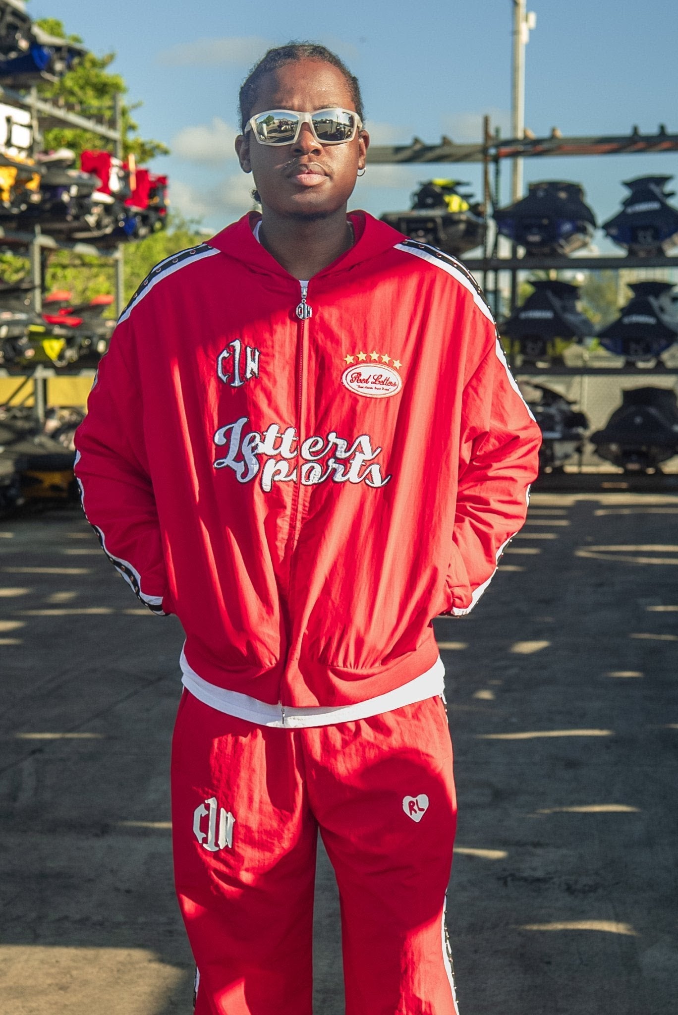 Red Letters x Cam Newton Rhinestone Hoodie - Red Denim Exchange
