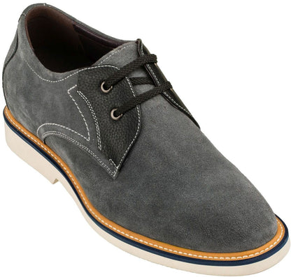 CALTO Business Casual Grey Leather Shoes 2.8 Inch  - Y42023 Tallmenshoes.com