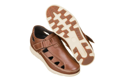 CALTO - K2133 - 2.8 Inches Taller (Brown) - Fisherman Sandal Lightweight Tallmenshoes.com