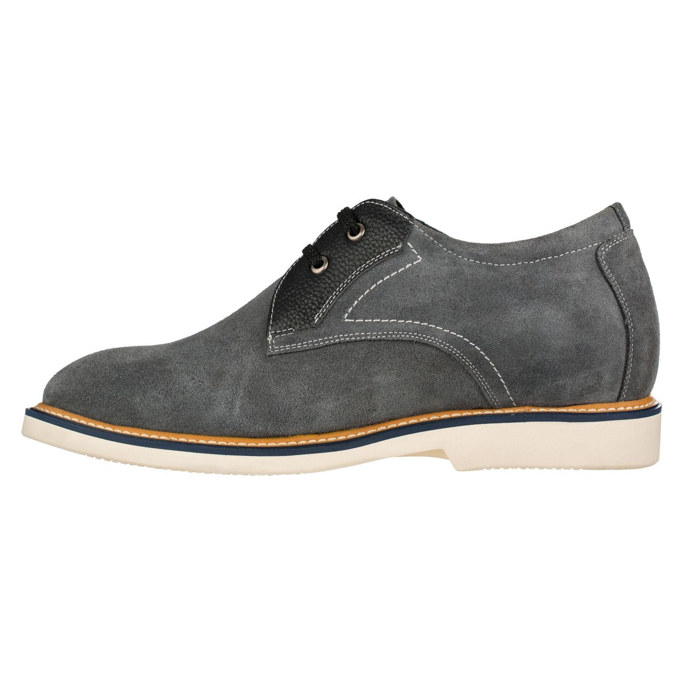 CALTO Business Casual Grey Leather Shoes 2.8 Inch  - Y42023 Tallmenshoes.com