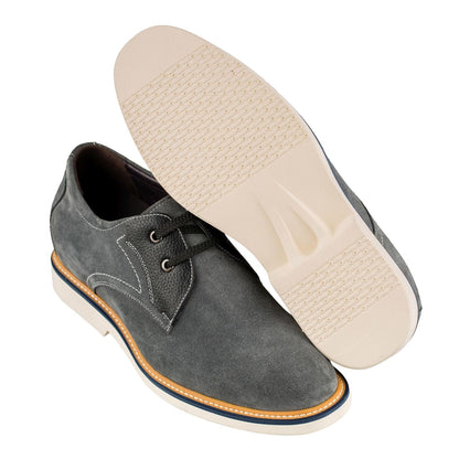 CALTO Business Casual Grey Leather Shoes 2.8 Inch  - Y42023 Tallmenshoes.com