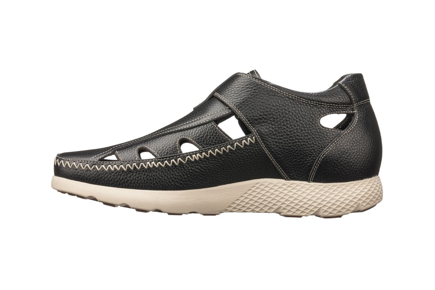 CALTO - K2132 - 2.8 Inches Taller (Black) - Fisherman Sandal Lightweight Tallmenshoes.com
