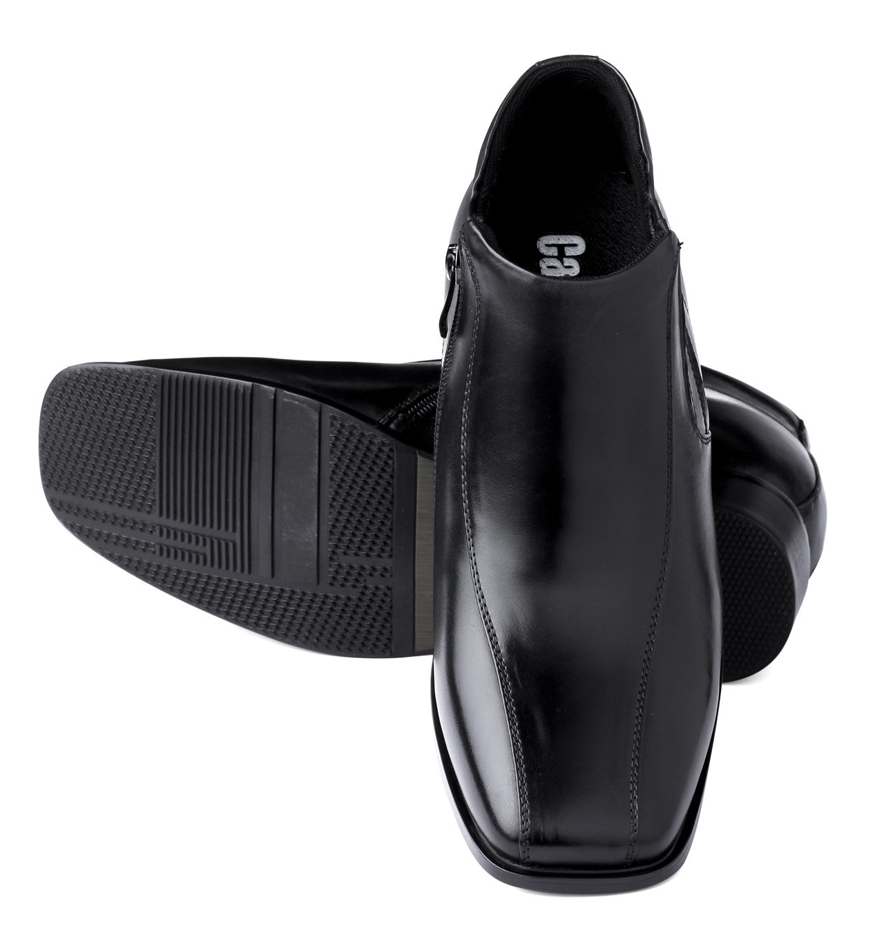 CALDEN - K99805 - 3.2 Inches Taller (Black) Zipper Boots Tallmenshoes.com