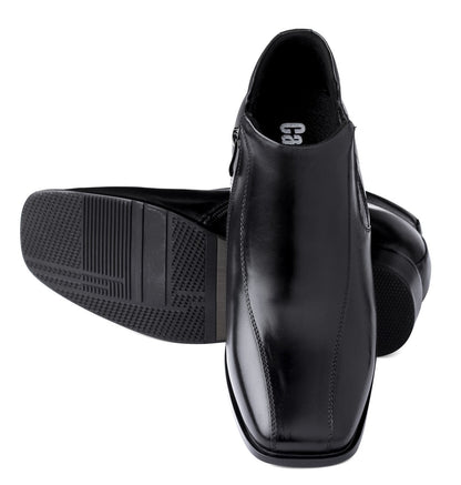 CALDEN - K99805 - 3.2 Inches Taller (Black) Zipper Boots Tallmenshoes.com