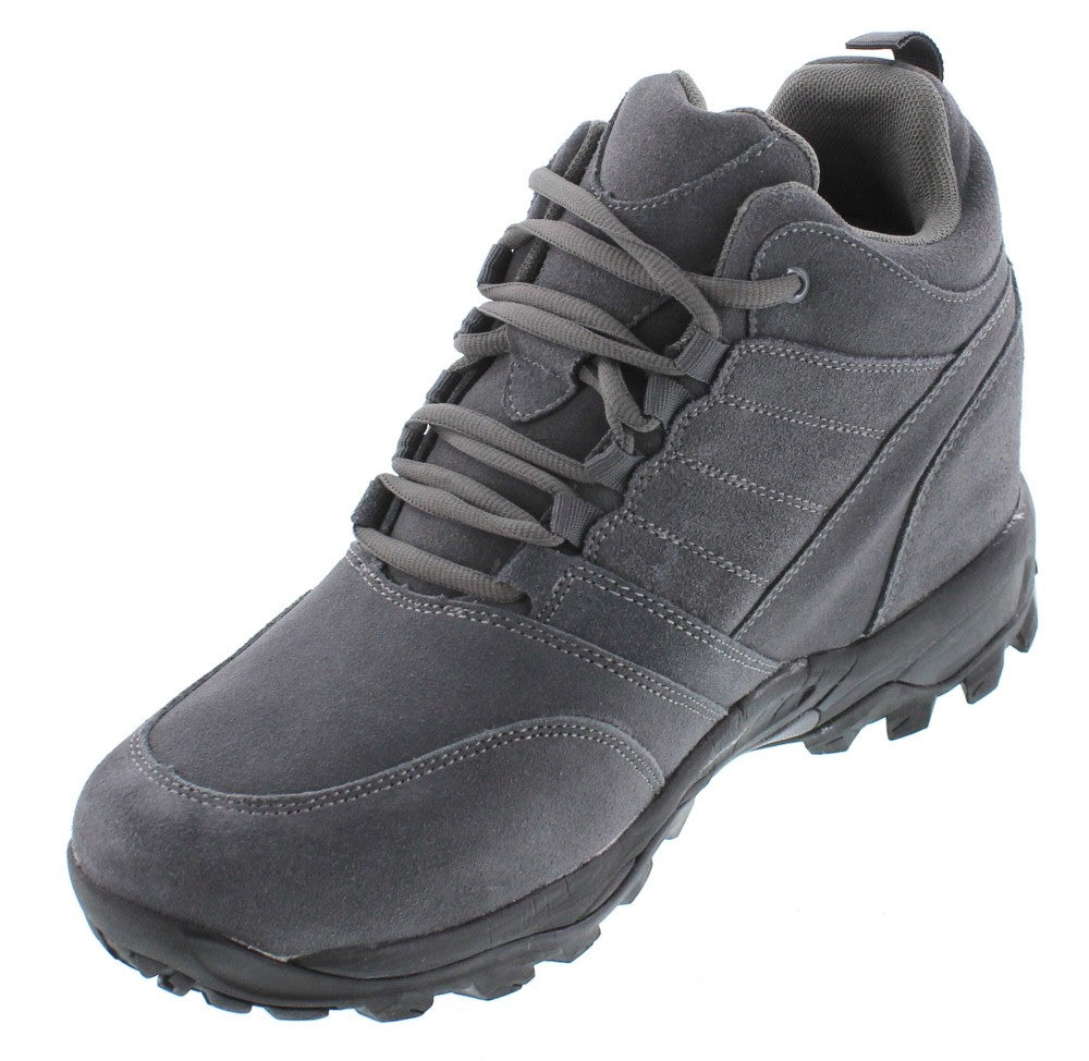 CALTO - H0032 - 4 Inches Taller (Grey) - Hiking Style Boots Tallmenshoes.com