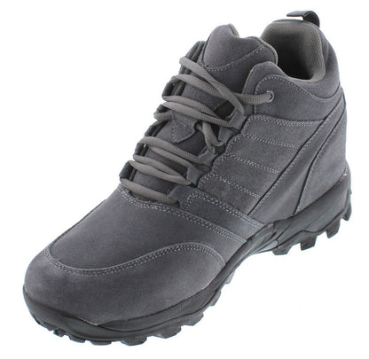 CALTO - H0032 - 4 Inches Taller (Grey) - Hiking Style Boots Tallmenshoes.com