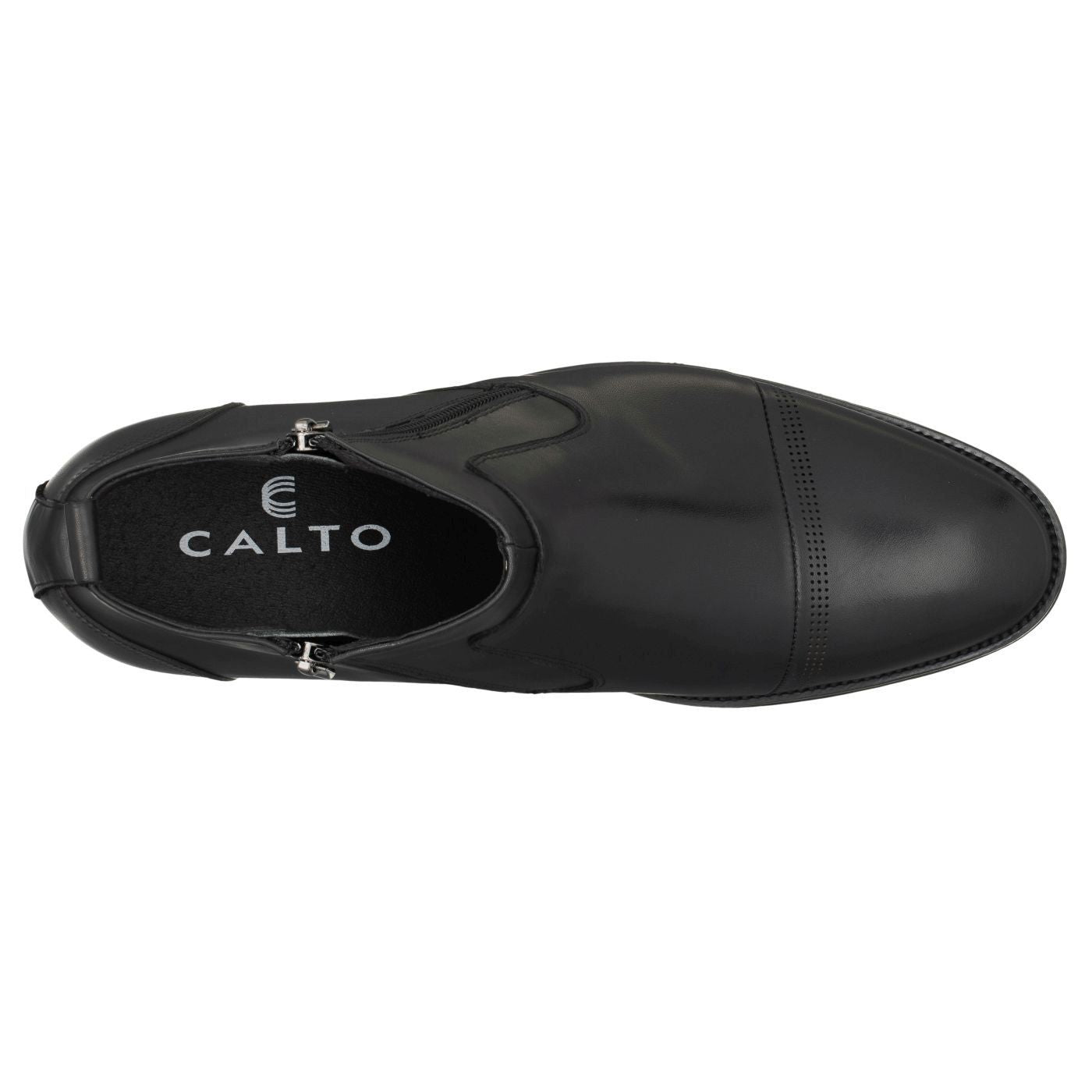 CALTO - S28001 - 3.2 Inches Taller (Black) - Lightweight - Zipper Boots Tallmenshoes.com