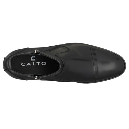 CALTO - S28001 - 3.2 Inches Taller (Black) - Lightweight - Zipper Boots Tallmenshoes.com