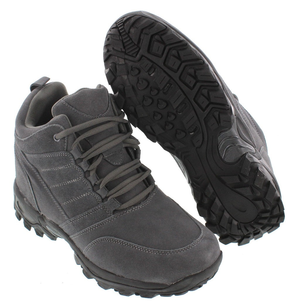 CALTO - H0032 - 4 Inches Taller (Grey) - Hiking Style Boots Tallmenshoes.com