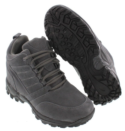 CALTO - H0032 - 4 Inches Taller (Grey) - Hiking Style Boots Tallmenshoes.com