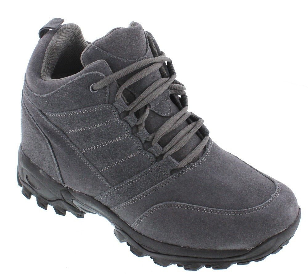 CALTO - H0032 - 4 Inches Taller (Grey) - Hiking Style Boots Tallmenshoes.com