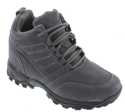 CALTO - H0032 - 4 Inches Taller (Grey) - Hiking Style Boots Tallmenshoes.com