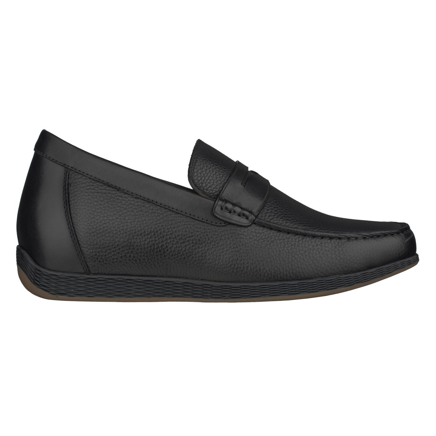 CALTO Black Penny Loafer Elevator Shoes - 2.4 Inches - S1090 Tallmenshoes.com