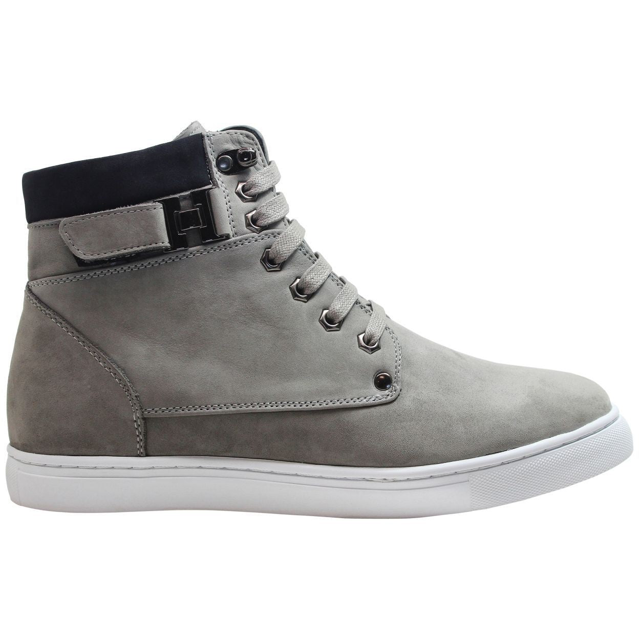 CALTO - T53120 - 2.6 Inches Taller (Nubuck Grey) - High top sneak-boot Tallmenshoes.com