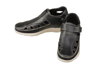 CALTO - K2132 - 2.8 Inches Taller (Black) - Fisherman Sandal Lightweight Tallmenshoes.com