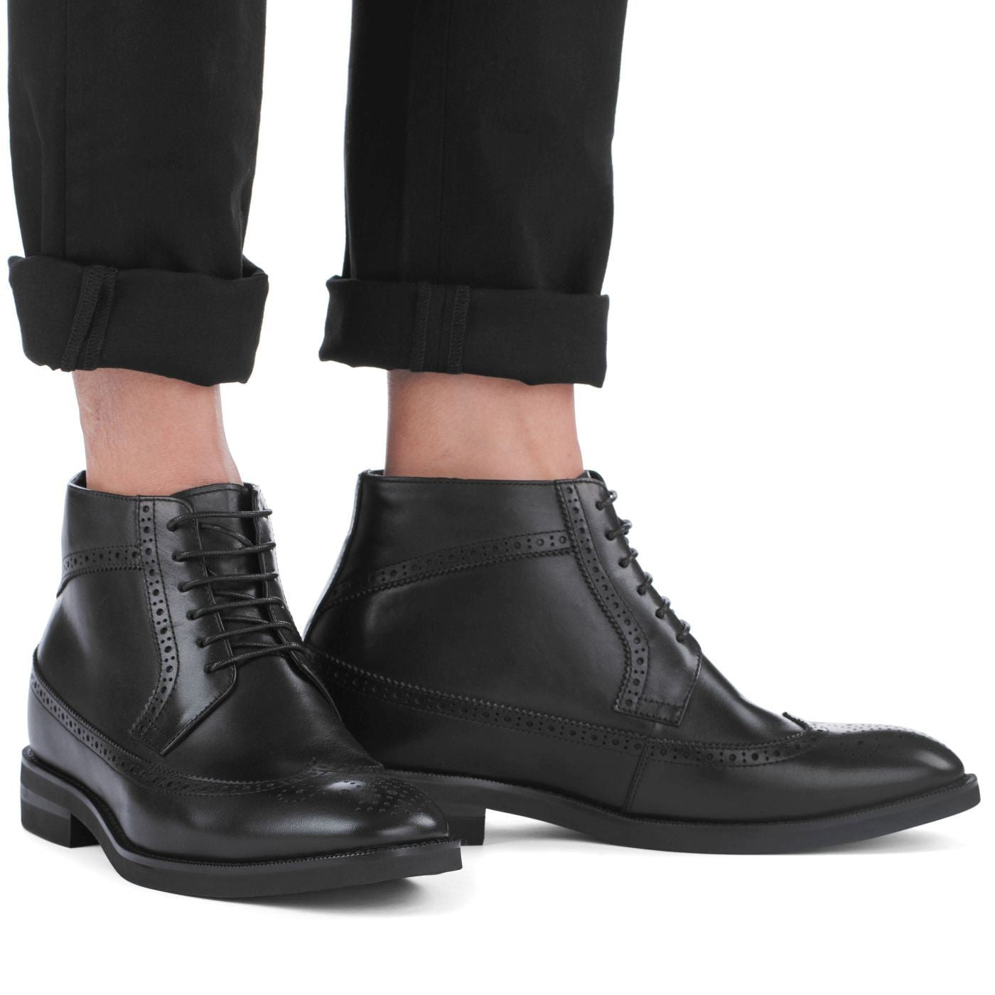 CALTO - S27001 - 3.2 Inches Taller (Black) - Lightweight Tallmenshoes.com