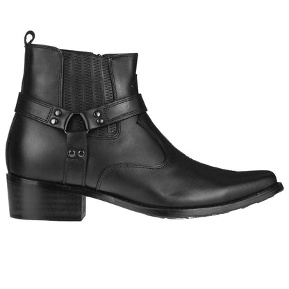 CALTO - T8112 - 3.3 Inches Taller (Black) - Zipper Boots Tallmenshoes.com