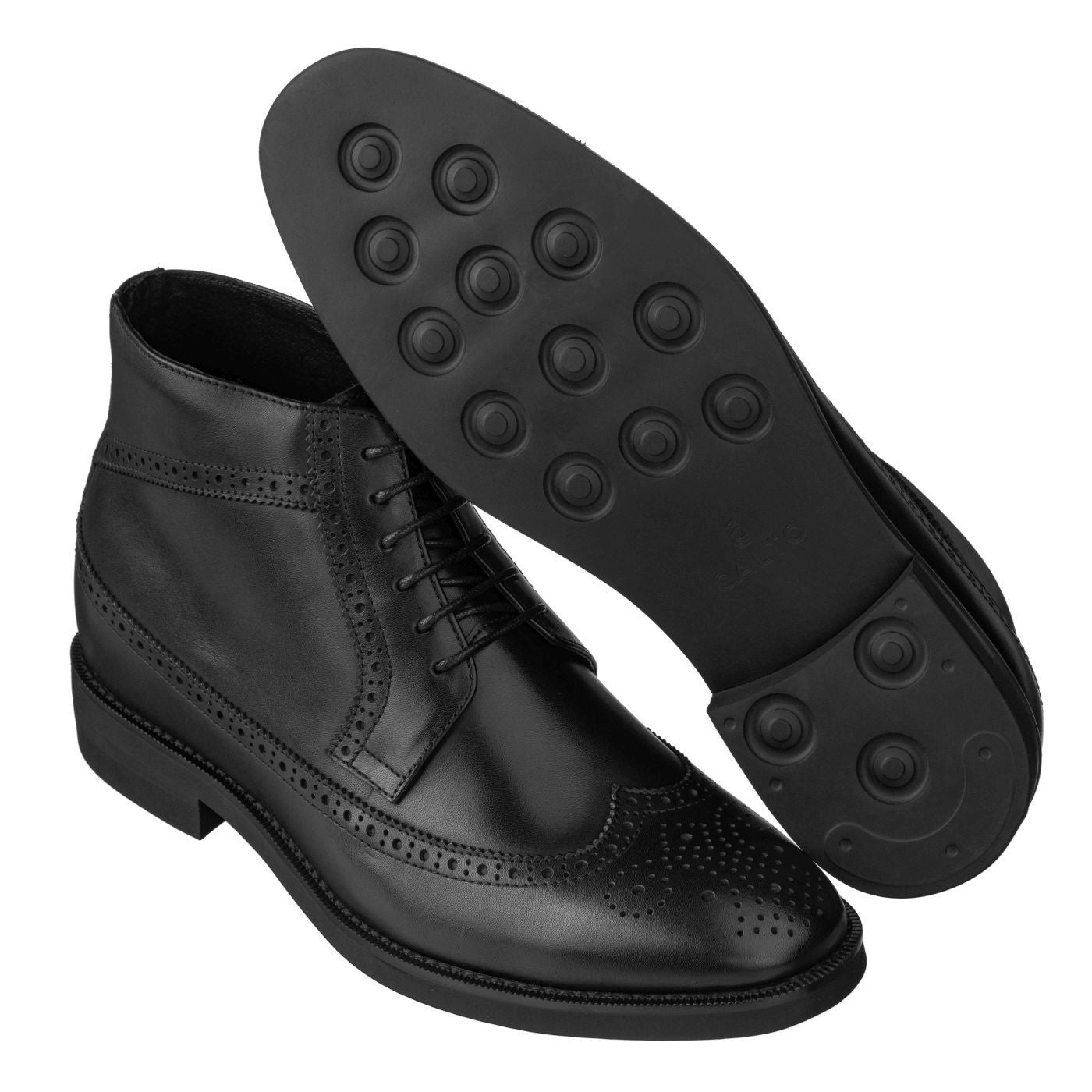 CALTO - S27001 - 3.2 Inches Taller (Black) - Lightweight Tallmenshoes.com