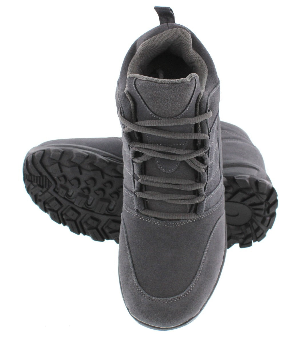 CALTO - H0032 - 4 Inches Taller (Grey) - Hiking Style Boots Tallmenshoes.com
