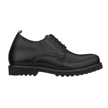 CALTO S9118 - 3" Taller Black Leather Elevator Work Shoes Tallmenshoes.com