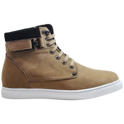 CALTO - T53121 - 2.6 Inches Taller (Nubuck Tan) - High top sneak-boot Tallmenshoes.com