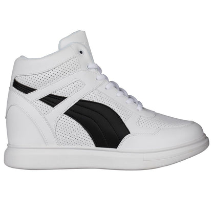CALTO - H71903 - 3.8 Inches Taller (White/Black) Tallmenshoes.com