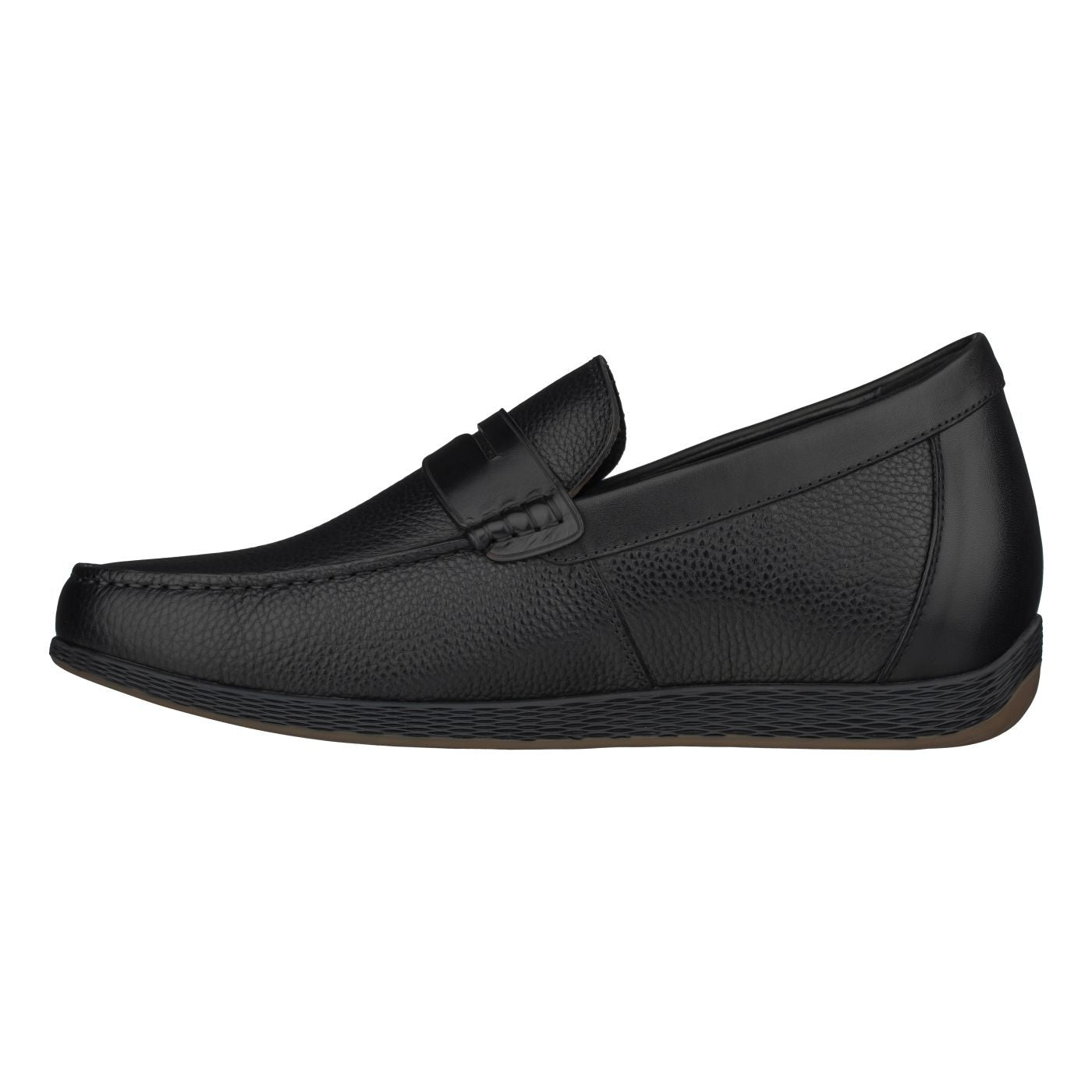 CALTO Black Penny Loafer Elevator Shoes - 2.4 Inches - S1090 Tallmenshoes.com