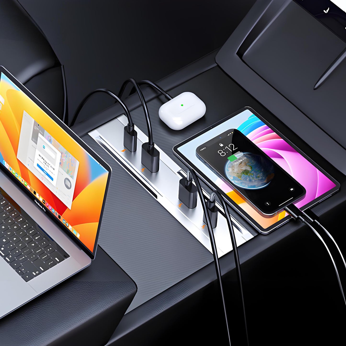 65W USB Hub for Model 3 Highland/Model Y Juniper | Dual USB-C + Dual USB-A | Fast Charging Tesery Official Store