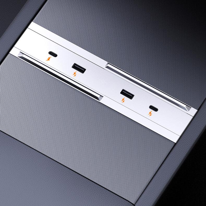 65W USB Hub for Model 3 Highland/Model Y Juniper | Dual USB-C + Dual USB-A | Fast Charging Tesery Official Store