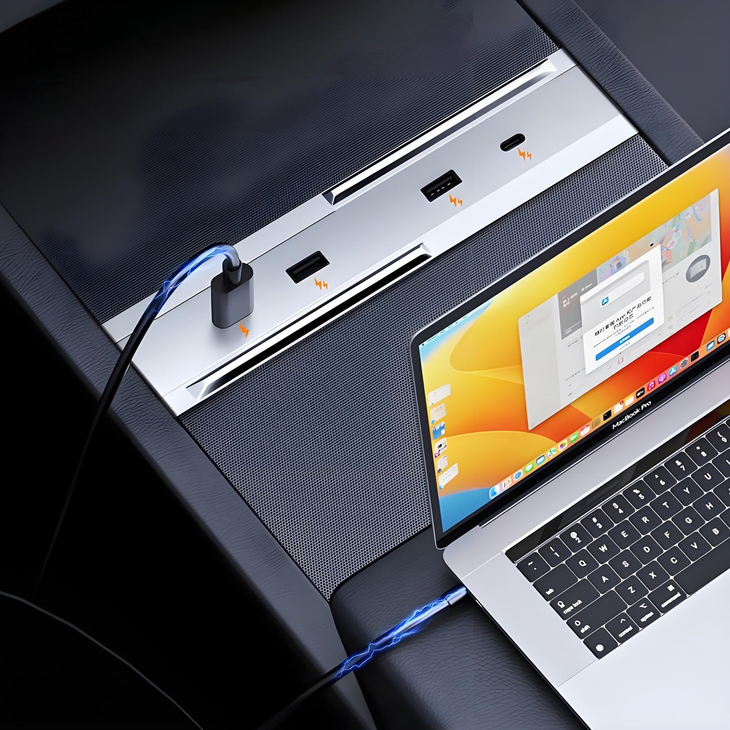 65W USB Hub for Model 3 Highland/Model Y Juniper | Dual USB-C + Dual USB-A | Fast Charging Tesery Official Store