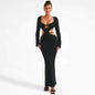 Ladies Long Sleeve Hollow Dress