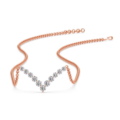 Round Graduated V-Necklace Fascinating Diamonds