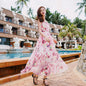 Bohemian Floral Chiffon Maxi Dress for Plus Size