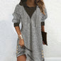 Women's Long Sleeve Round Neck Patchwork Blouse